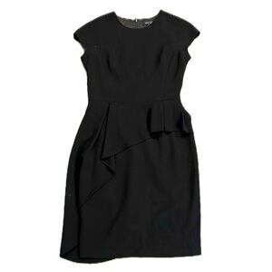 Rickie Freeman Teri Jon Cap Sleeve Peplum Detail Dress